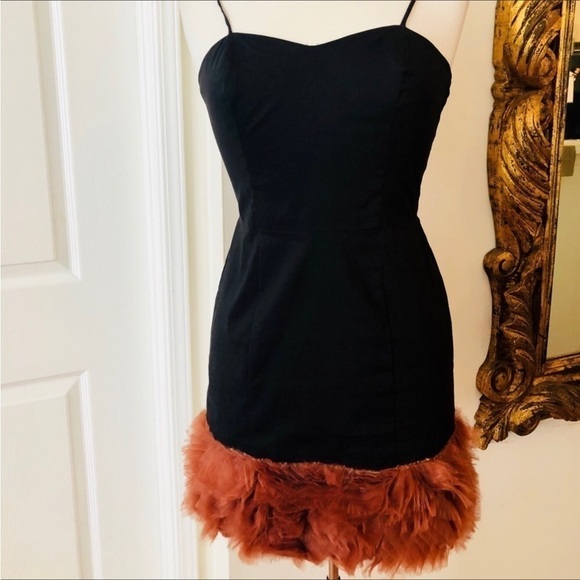 Leyendecker LA Honore Ruffle Hem Mini Dress Y2k  in Black Rose NWT - Picture 3 of 9